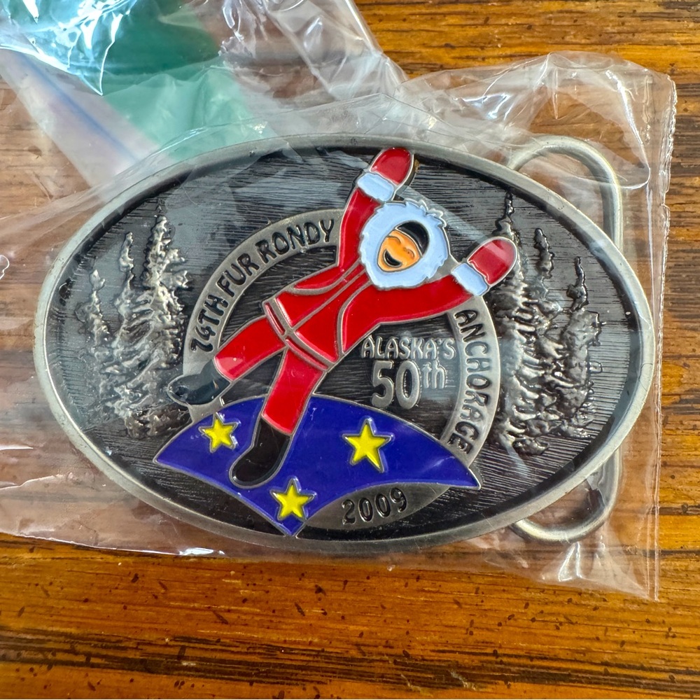 Alaska's 50th Fur Rondy Belt Buckle